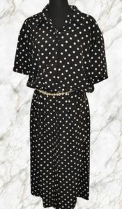Polka Dot Dress with Pearl Belt